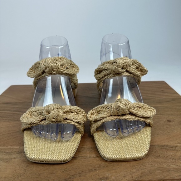Womens Dolce Vita Zemmie Espadrille Knot Raffia Heel Slide Sandals Size 10 M EUC - Picture 2 of 8